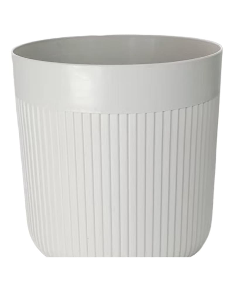 White ribbed artificial planter, a stock finish from Everflorae planters and bases range
