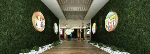 Artificial greenery dressing a property launch event in Malaysia